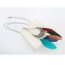 Fashion White +black Feather Pendant Decorated Hollow Out Crescent Moon Shape Simple Necklace
