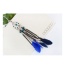 Fashion Blue Feather&long Tassel Pendant Decorated Simple Necklace