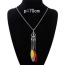 Fashion White +black Feather&long Tassel Pendant Decorated Simple Necklace
