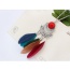 Fashion Multi-color Feather Pendant Decorated Crescent Moon Shape Simple Necklace