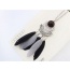 Fashion White +black Feather Pendant Decorated Crescent Moon Shape Simple Necklace