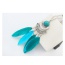 Fashion Green Feather Pendant Decorated Crescent Moon Shape Simple Necklace