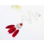 Fashion Red Feather Pendant Decorated Crescent Moon Shape Simple Necklace