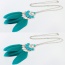 Fashion Green Feather Pendant Decorated Semicircle Shape Simple Necklace