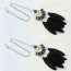 Fashion Black Feather Pendant Decorated Semicircle Shape Simple Necklace
