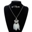 Fashion Black Feather Pendant Decorated Semicircle Shape Simple Necklace