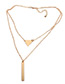 Fashion Gold Collar Geométrico De Múltiples Capas Del Metal Del Triángulo