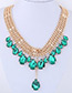 Elegant Green Waterdrop Shape Decorated Necklace