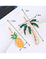 Fahsion Yellow+green Pineapple&tree Shape Decorated Color Matching Earrings