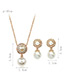 Elegant Silver Color Pearls&diamond Decorated Jewelry Sets