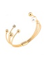 Fashion Rose Gold Pearl&diamond Decorated Simple Bracelet