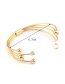 Fashion Rose Gold Pearl&diamond Decorated Simple Bracelet