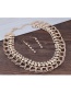 Fashion Gold Color Diamond Decorated Simple Jewelry Set