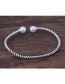 Fashion Silver Color Pearl Shape Decorated Opening Bracelet