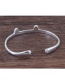 Fashion Silver Color Cat Ears Shape Decorated Opening Bracelet