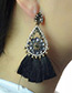 Fashion Plum Red Diamond&tassel Decorated Simple Earrings