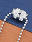 Trendy Silver Color Beads&diamond Decorated Pure Color Necklace