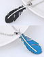 Trendy Black Feather Pendant Decorated Simple Necklace
