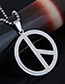 Trendy Silver Color Peace Sign Pendant Decorated Simple Necklace
