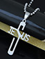 Trendy Silver Color Jesus Cross Pendant Decorated Simple Necklace