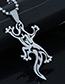 Trendy Silver Color Gecko Shape Pendant Decorated Necklace
