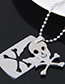Trendy Silver Color Skull Pendant Decorated Pure Color Necklace