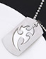 Trendy Silver Color Square Shape Pendant Decorated Pure Color Necklace