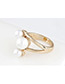 Sweet Gold Color Pearls&diamond Decorated Simple Ring
