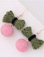 Elegant Green+pink Bowknot Shape Decorated Earrings
