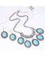 Fashion Blue Oval Shape Gemstone Decorated Jewelry Sets