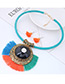 Trendy Green+orange Tassel Decorated Sector Shape Jewelry Sets
