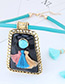 Trendy Blue+green Tassel Decorated Sector Shape Jewelry Sets