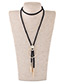 Trendy Black Heart Shape Decorated Simple Necklace