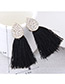 Bohemia Black Oval Shape Decorated Tassel Earrings