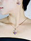 Elegant Purple Waterdrop Shape Diamond Decorated Jewelry Sets