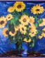 Fashion Sapphire Blue Sunflower Pattern Decorated Square Shape Scarf