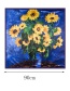 Fashion Sapphire Blue Sunflower Pattern Decorated Square Shape Scarf