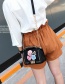 Fashion Black Flower&chain Decorated Pure Color Shoulder Bag