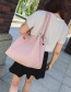 Fashion Pink Rectangle Shape Decorated Pure Color Shoulder Bag (2 Pcs)