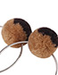Fashion Yellow+black Circular Ring Shape Decorated Ball Pure Color Pom Earrings