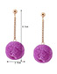 Fashion Green Fuzzy Ball Decorated Pure Color Pom Earrings