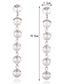Fashion White Pearl Decorated Tassel Pure Color Earrings
