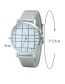 Fashion Silver Color Plaid Pattenr Decorated Pure Color Watch