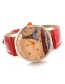 Fashion Brown Tower Pattern Decorated Pure Color Watch