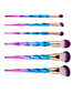 Fashion Pink+blue Color Matching Decorated Simple Makeup Brush(6pcs)