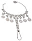 Fashion Silver Color Coins Shape Decorated Pure Color Anklet