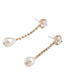 Fashion Gold Color Pearl&diamond Decorated Pure Color Earrings