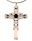 Fashion Gold Color Cross Pendant Decorated Simple Necklace