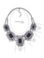 Fashion Yellow Square Shape Diamond Decorated Short Necklace