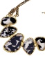 Fashion Black Geometric Shape Gemstone Decorated Necklace